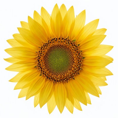 Sunflower on white background