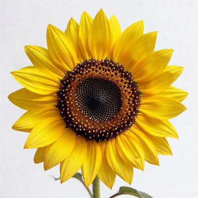 Sunflower on white background