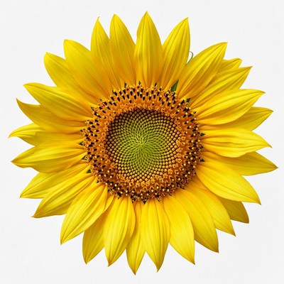 Yellow sunflower isolated on white