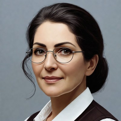 Woman with glasses smiling