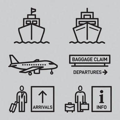 Airport and Travel Icons Set