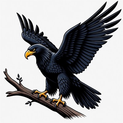 Bald eagle perched on branch