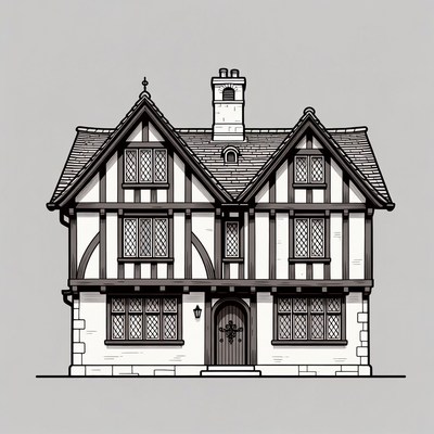 Tudor House Illustration