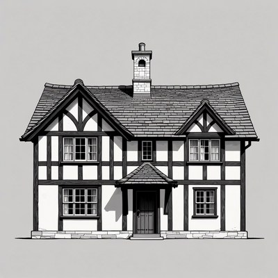 Tudor House Illustration