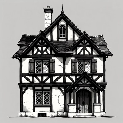 Tudor House Illustration
