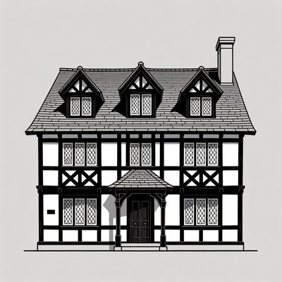 Tudor House Illustration