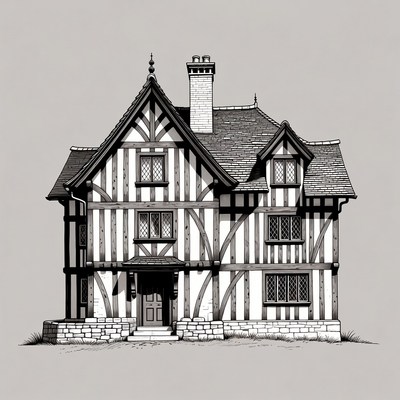 Tudor House Illustration