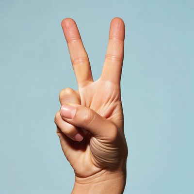 Hand making peace sign