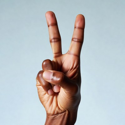 Hand making peace sign