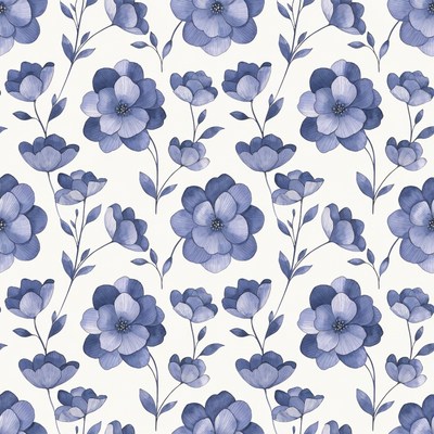Blue Hydrangea Flowers Pattern
