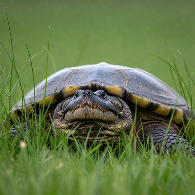 Turtle in green grass