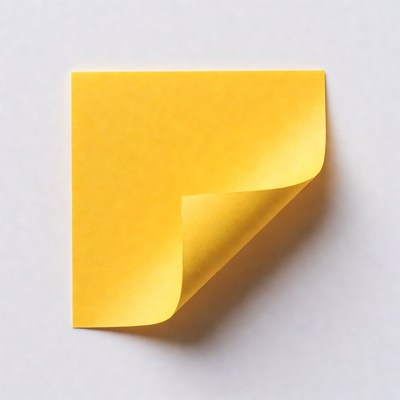 Yellow Post-it Note Peeled Corner