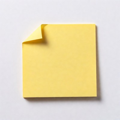 Yellow sticky note peeling off