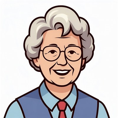 Smiling elderly woman in suit