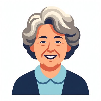 Smiling Asian elderly woman portrait