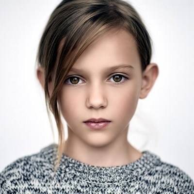 Young girl with brown hair