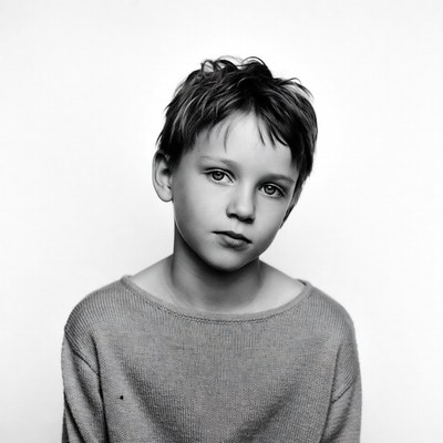 Young boy in sweater portrait