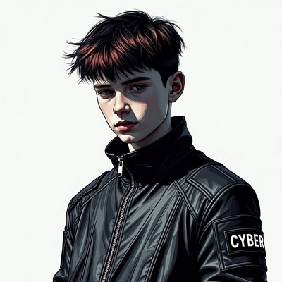 Anime boy in cyber jacket