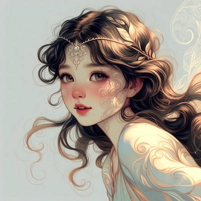 Beautiful woman with floral crown