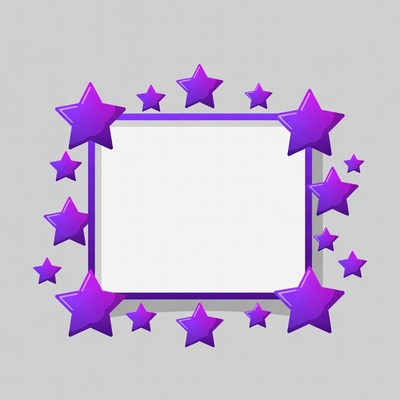 Purple Star Clipart Frame