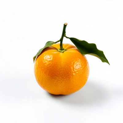 Fresh mandarin orange with green leaf