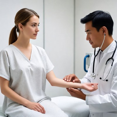 Doctor Examining Patient's Arm