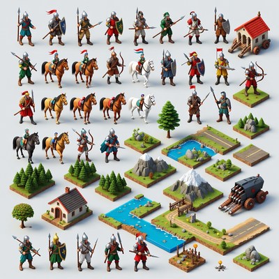 Medieval Soldiers and Terrain Tileset
