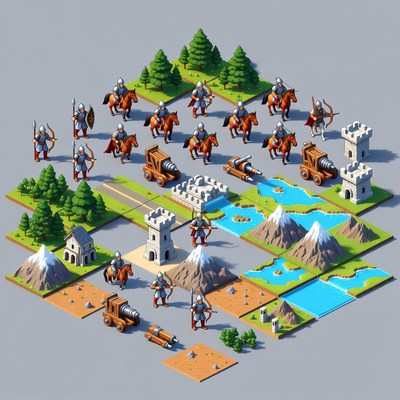 Medieval isometric game assets