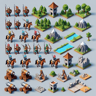 Isometric Medieval Army Game Assets