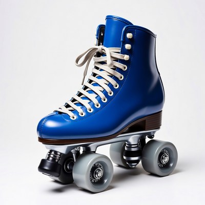 Blue Roller Skates on White Background