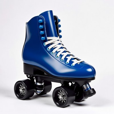 Shiny Blue Quad Roller Skates