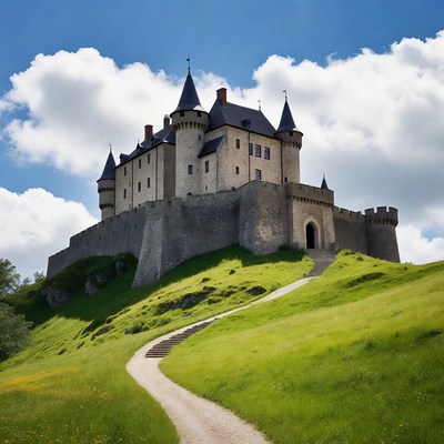 Medieval Castle on Green Hill