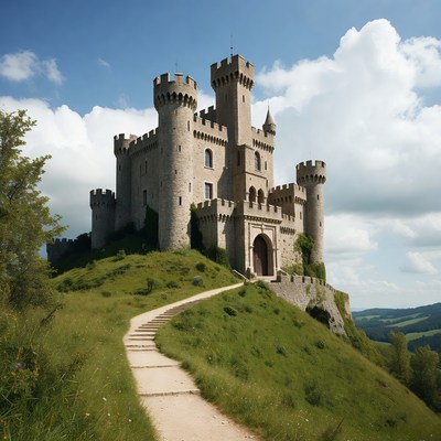 Medieval Castle on Hilltop