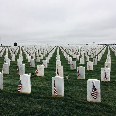 American Flags on Military Graves