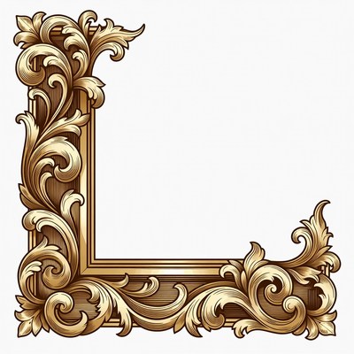 Ornate Golden L-Shaped Frame