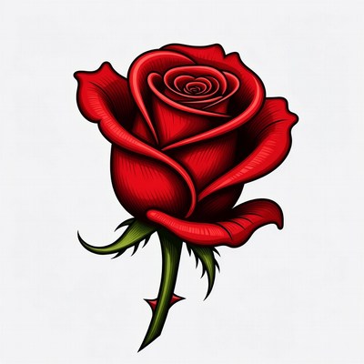 Red Rose Illustration