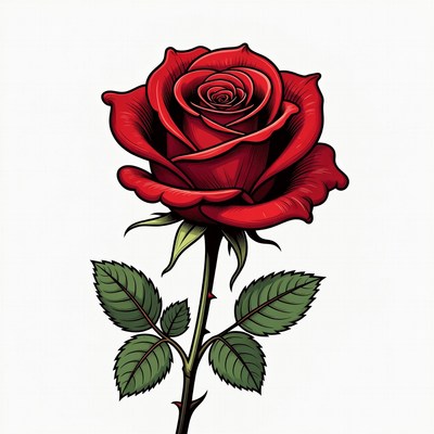Red Rose Illustration