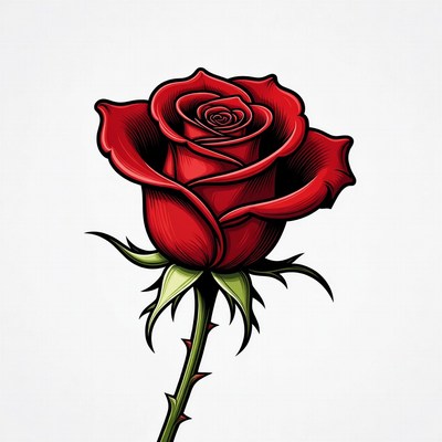Red Rose Illustration