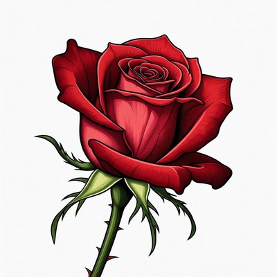 Red Rose Illustration