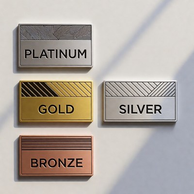 Platinum Gold Silver Bronze Badges