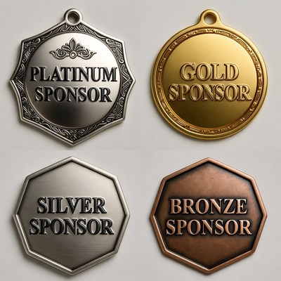 Platinum, Gold, Silver, Bronze Sponsor Badges