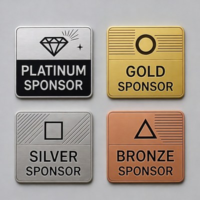 Platinum Gold Silver Bronze Sponsor Badges