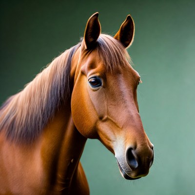 Closeup of bay horse head