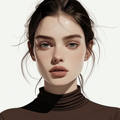 Beautiful woman with green eyes