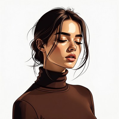 Beautiful woman with closed eyes