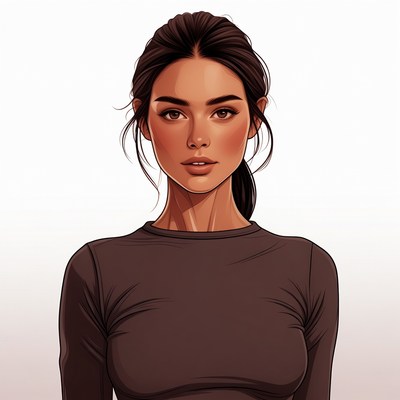Beautiful woman with ponytail illustration