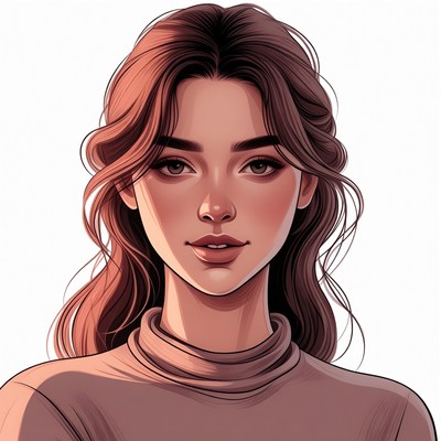 Beautiful woman with wavy red hair