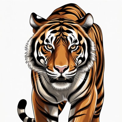 Roaring tiger illustration
