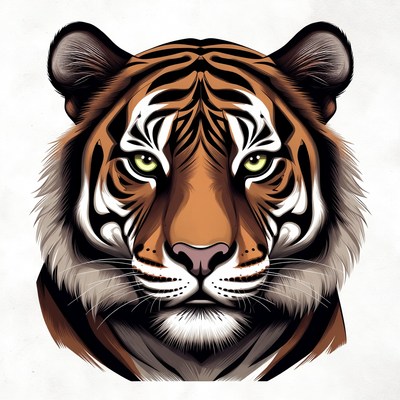Close-up tiger face illustration