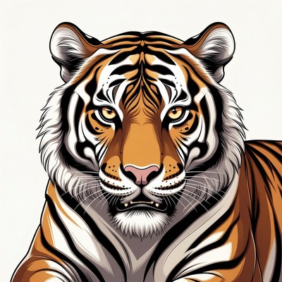 Fierce tiger head illustration